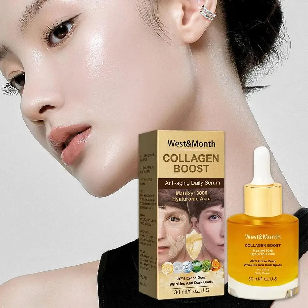 Collagen Face Serum Smoothing Wrinkle Moisturing Tightening Nourishing Hydrating Elasticity Brightening Face Skin Care Product