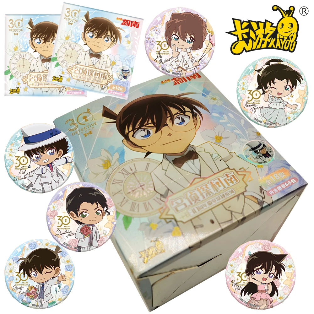 

Original KAYOU Detective Conan 30th Anniversary Series Badges Anime Peripherals Pins Backpack Accessories Gifts for Boys Girls