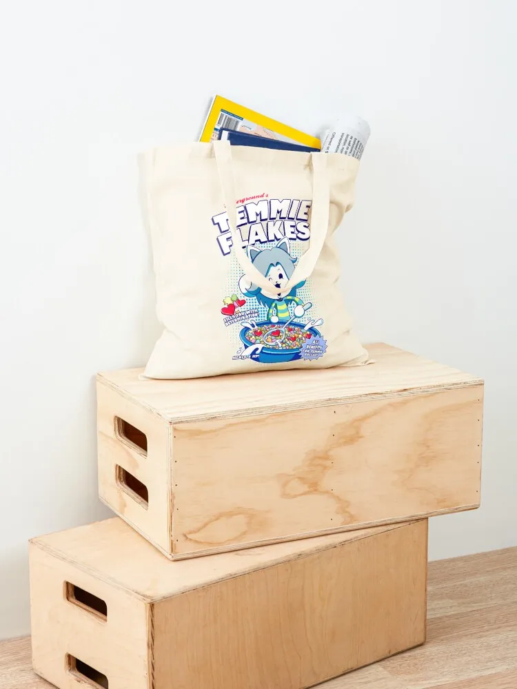 Temmie Flakes Tote Bag reusable grocery bags reusable shopping bag canvas bags custom fabric bag