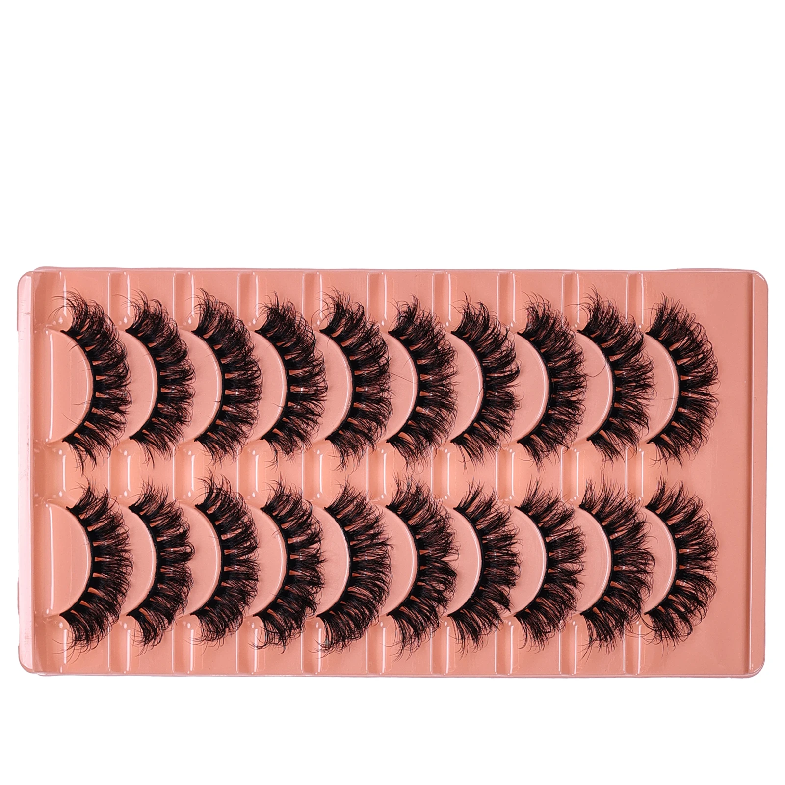 10 ペアロシアストリップまつげ厚く細いふわふわつけまつげ毎日厚いアイエンド延長乱雑まつげ