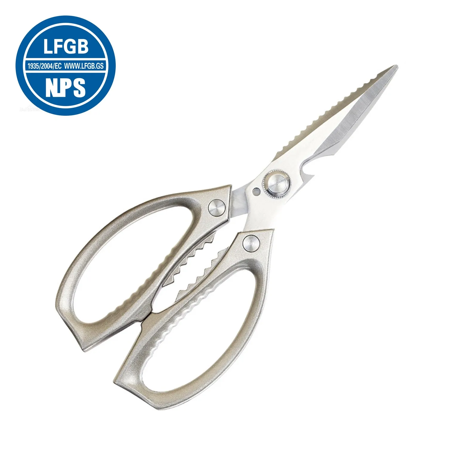 

LFGB Certificated 3Cr13 Steel Multifunctional Ultra High Hardness Kitchen Scissors Chicken Fish Meat Vegetable Cutter for Chef