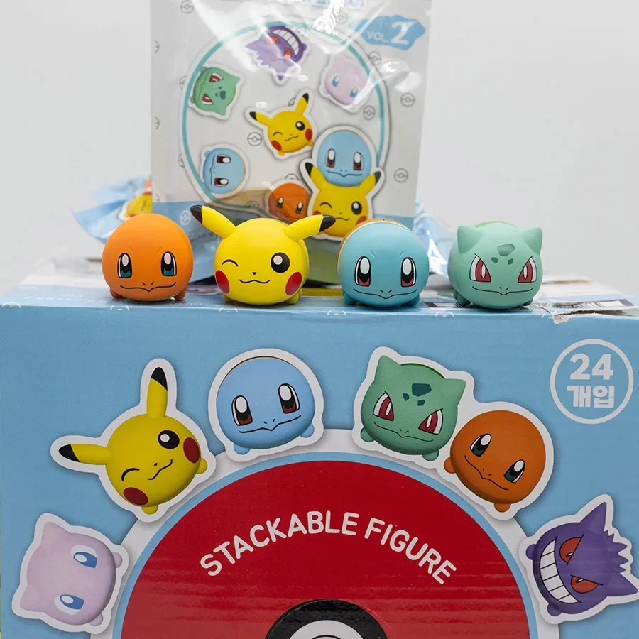 Pokemon Actiefiguur Stapelbaar Verzamelen Gengar Mewtwo Pikachu Bulbasaur Squirtle Charmander Pocket Monsterpoppen Kids Cadeaus