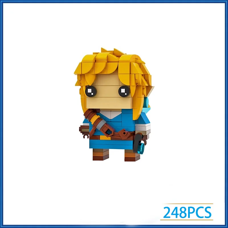 

Small red brick MOC set game surrounding building blocks set square head to build building blocks.