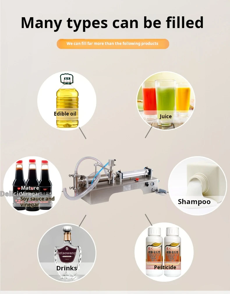 10-100ml Semi Automatic Single Head Pneumatic Liquid Oil Filler Small Piston Filling Machine