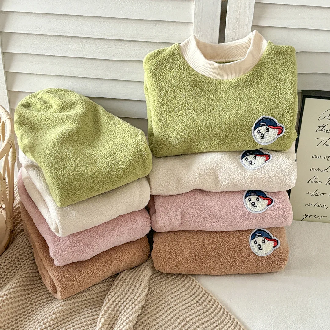 

Kids Autumn Winter Warm Thicken Soft Flannel Pajamas Sets Toddler Baby Cute Cartoon Bear Sleepwear Boys Girls Casual Pyjamas