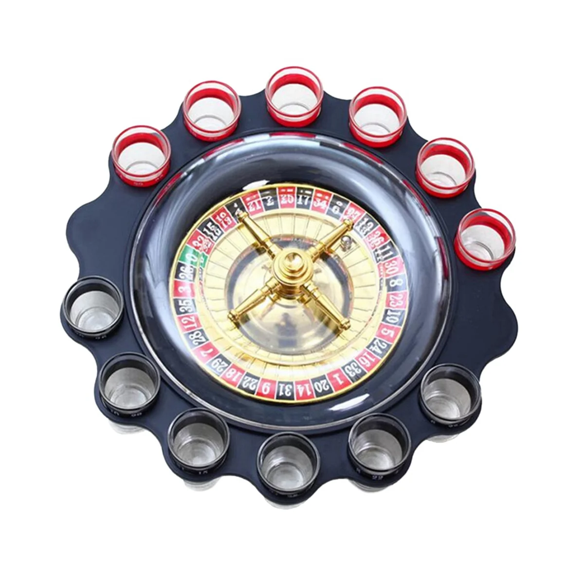 

12 Cups of Russian Roulette Wheel Spinning Wine Glass Game KTV Roulette Game Wine Glass Spinning Wheel Drinking Toys