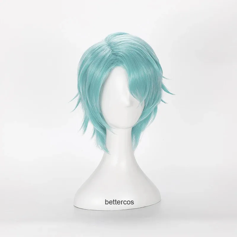 NewMystic Messenger V Cosplay Wigs Short Mint Green Heat Resistant Synthetic Hair + Wig Cap20253;f'6,c;7.y;
