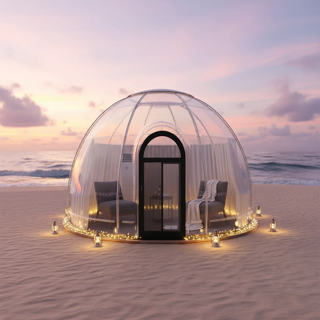 Modern Design Outdoor Prefab Polycarbonate Geodesic Dome Room Bubble House for Camping Resorts Hotels & Villas