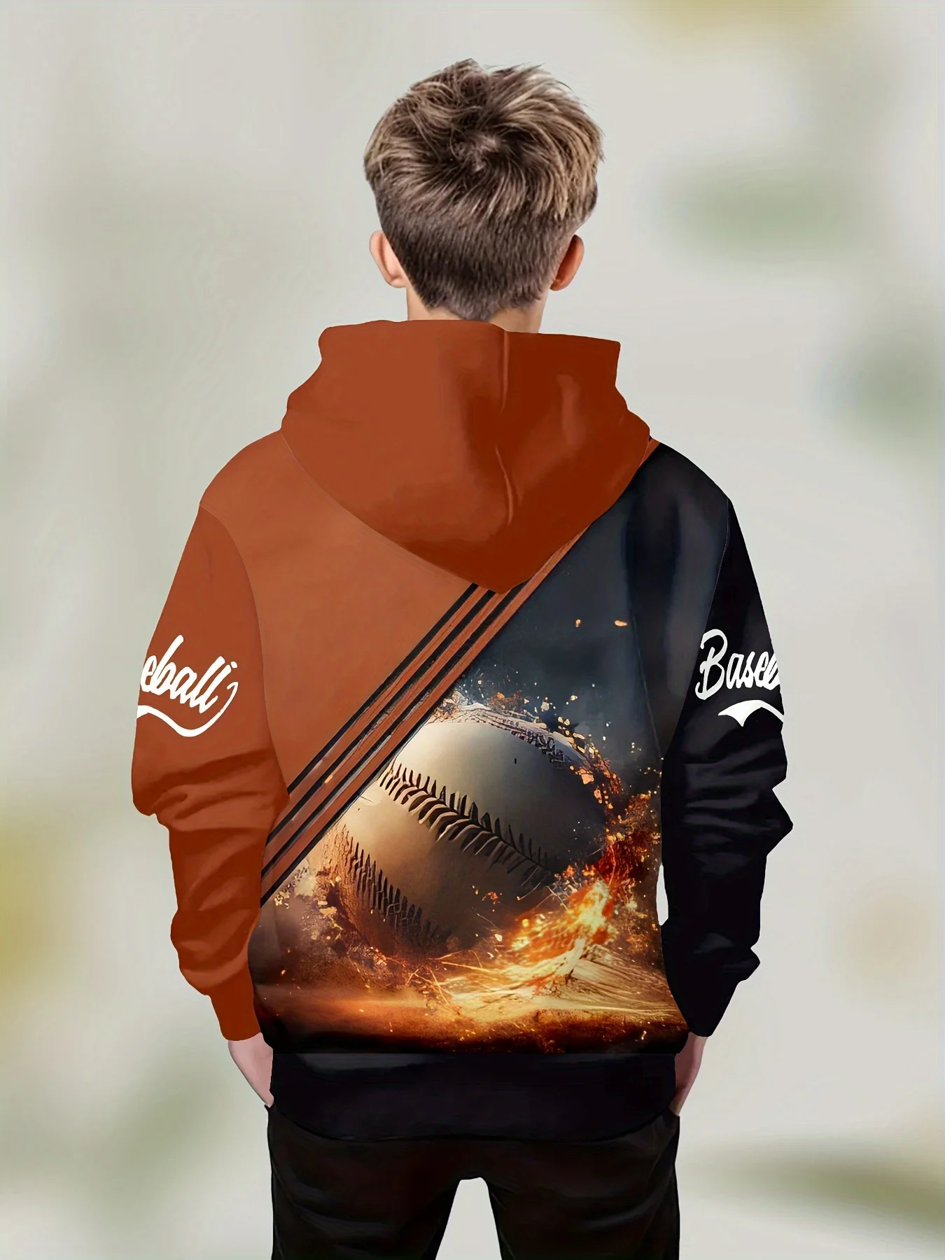 Kinder Kleidung Jungen Hoodies Langarm 3D Flamme drucken Kinder Frühling Herbst Kleidung lässig stilvolle Jungen Mädchen Kleidung Pullover Tops – Detail 12