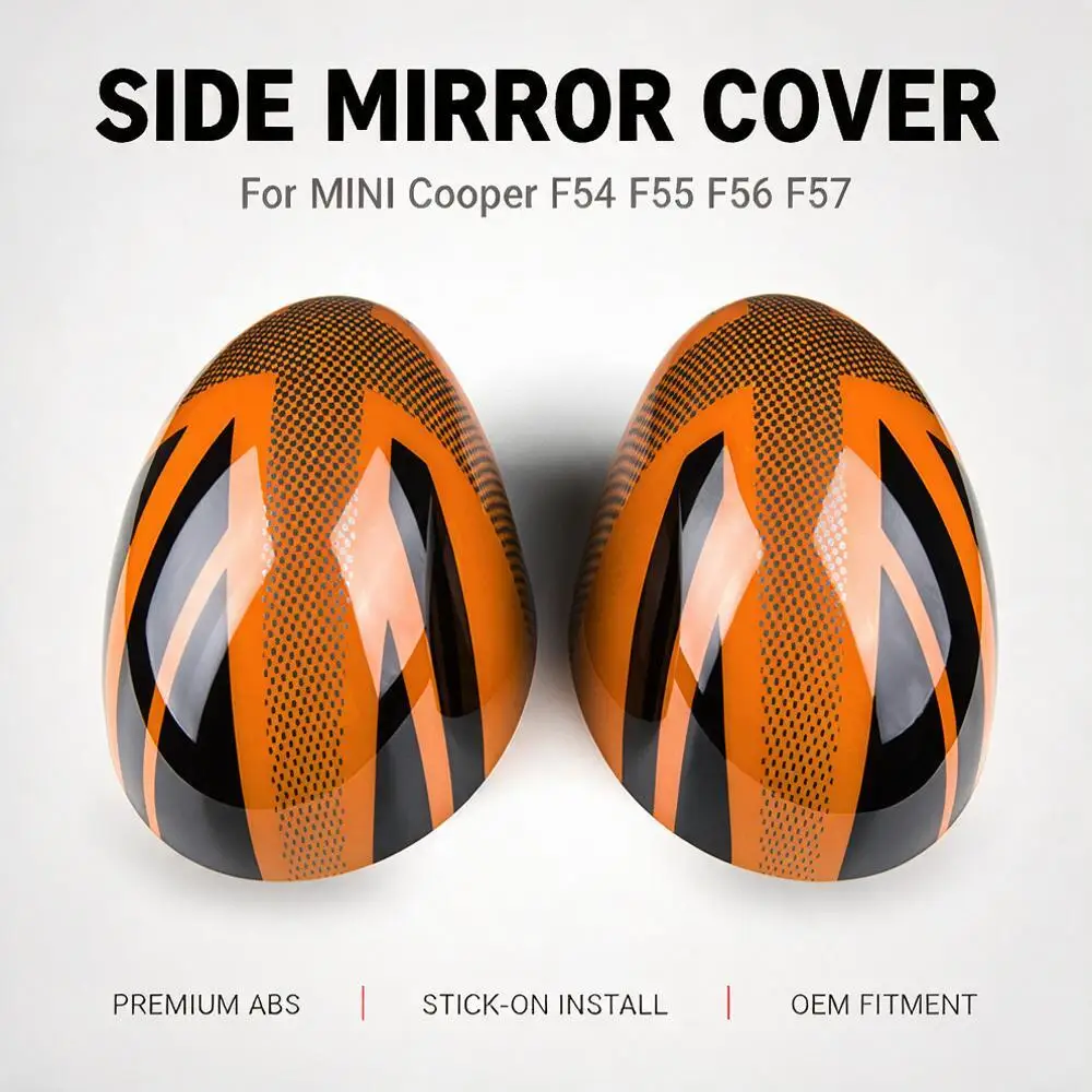 For MINI Cooper F54 F55 F56 F57 F60 2014-2018 ABS Union Jack Mirror Caps Cover Side Mirror UK Flag Sticker Clip-on