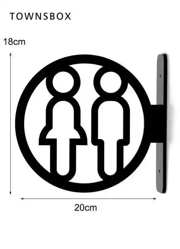 Badezimmer-Schild, Ankleidezimmer-Anleitung, Toilette, WC-Schild, Wandmontage, Acryl-Beschilderungsplatte, individueller kreativer Wanddekor-Aufkleber – Detail 1