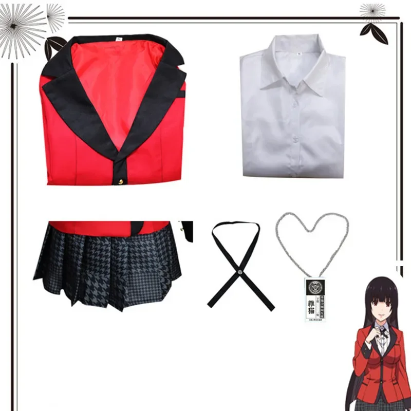 Anime Kakegurui Yumeko Jabami Momobami Kirari Meari Saotome Yumemite Yumemi Cosplay Costume Suits Skirt Halloween Carnival Wig