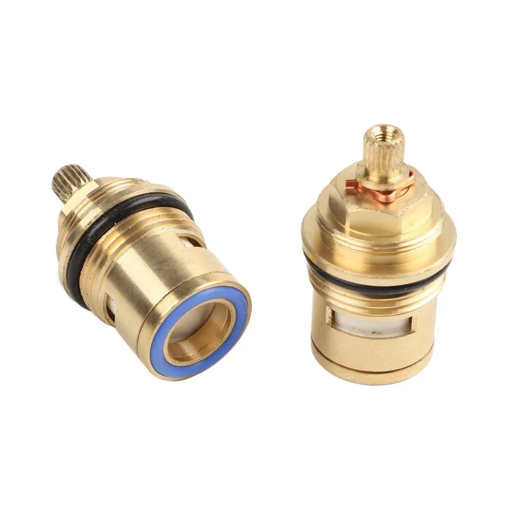 2 Pack Disc Cartridge for Standard 3/4 Inch Faucet Valves Featuring Brass Body High Flow Design and 50mm Core Length