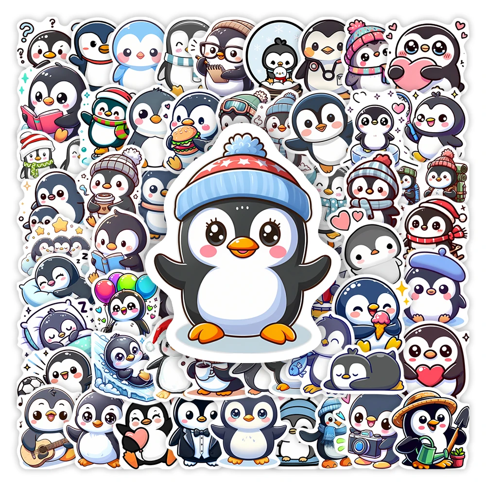 Preciosos pegatinas de pingüino, juguetes DIY de dibujos animados, regalo, calcomanía decorativa para niños, álbum de recortes, diarios basura, portátil, botella de equipaje, impermeable