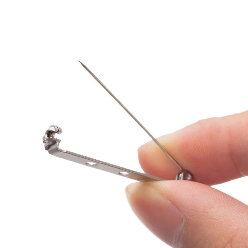 20pcs 17mm 25mm 38mm 45mm Stainless Steel Brooch Pin Safety Brooch Base Settings Needle Accessories DIY Jewelry Making Component