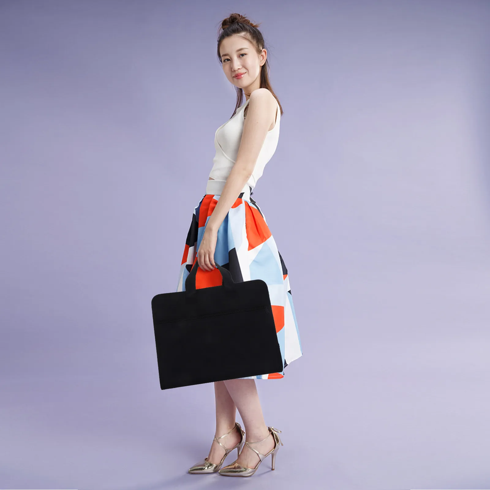 Expanding File Folder Thick Material Multi-Layer Design Portable Receipt Organizer Document Holder Office File Storage Bag