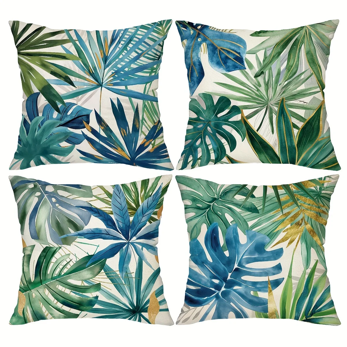 1/4pcs Tropical Leaf Patterned Pillowcases Sofa cushion cover home bedroom room decoration