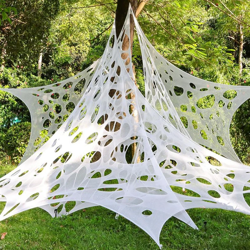 Creative Spider Web Halloween Decorations Stretchy Fabric Netting Silk Hole Spider Web Halloween Party Atmosphere Decor Props