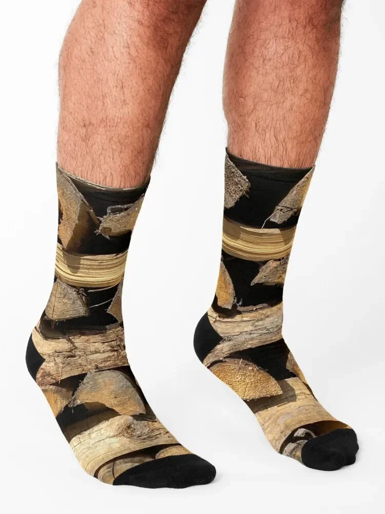 Chopped Wood Trunk Firewood Nature Socks golf new year Soccer christmas gifts Socks For Girls Men's