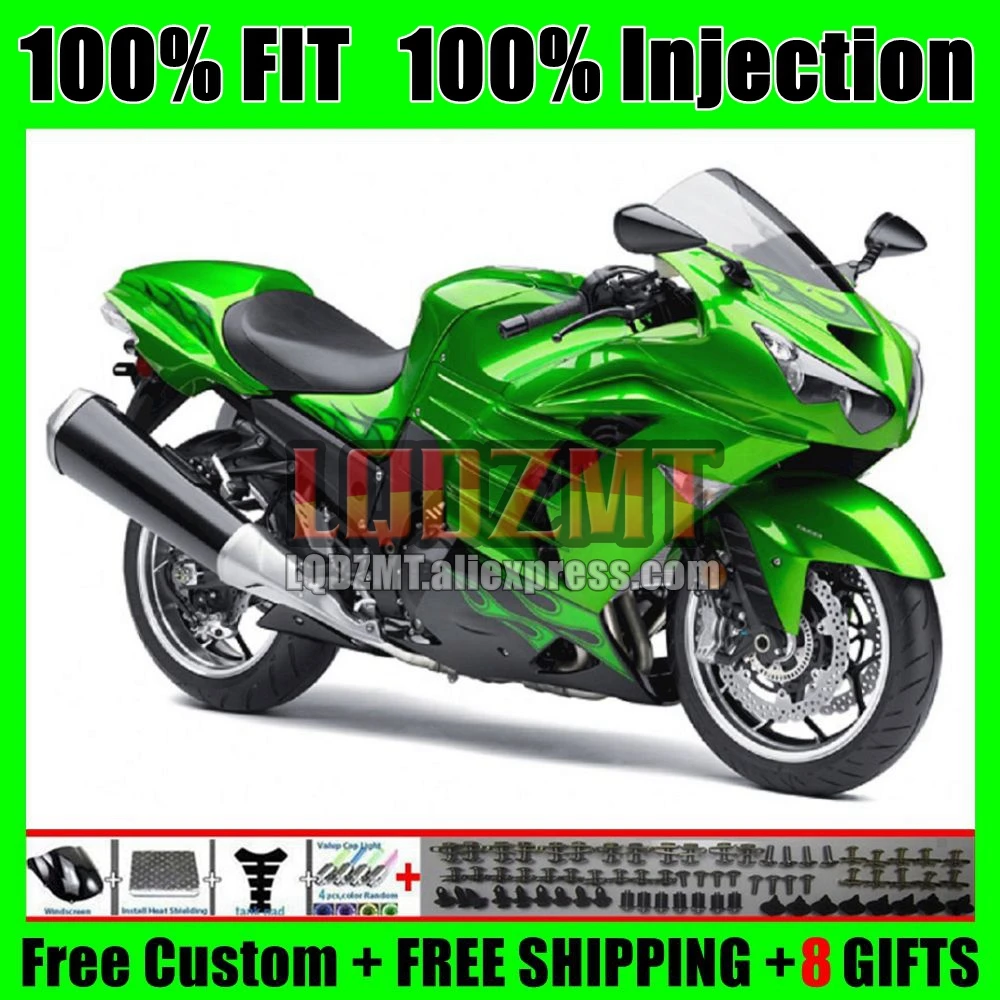 Factory Green OEM Body For KAWASAKI NINJA ZX-14R ZX14R 06 07 08 09 10 11 69No.0 ZX 14 14R 2006 2007 2008 2009 2010 2011 Fairing