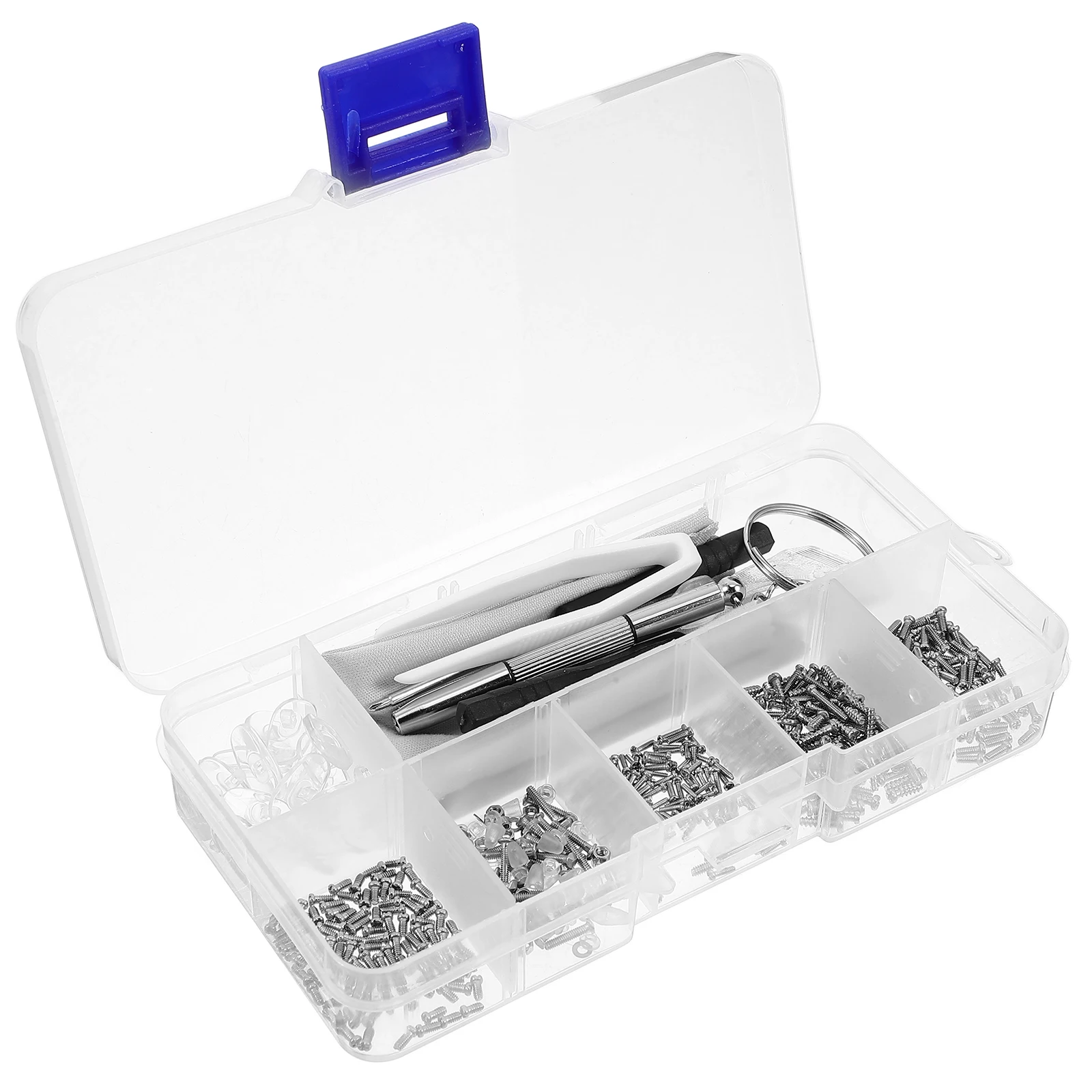 

1 set Eyeglass Repair Kit Precision Screwdrivers Non slip Nose Pads Glasses Screws Box Repair Tools Accessories