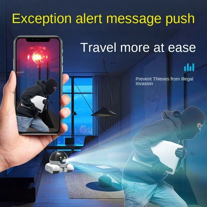 White Robot Dog Camera Dome Camera Full APP AI Humanoid Detection Baby Monitor-EU Plug Color PTZ IP