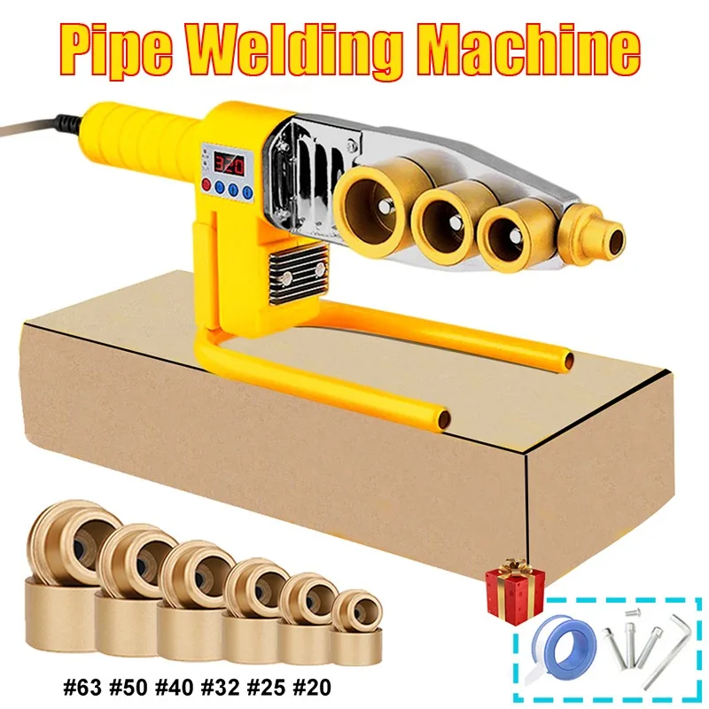 600/800/1000W Pipe Welding Machine Pipe Soldering Iron Plastic Welding PB/PP/PE/PPR Pipe Heating Hot Melting Tool 63/32 Type