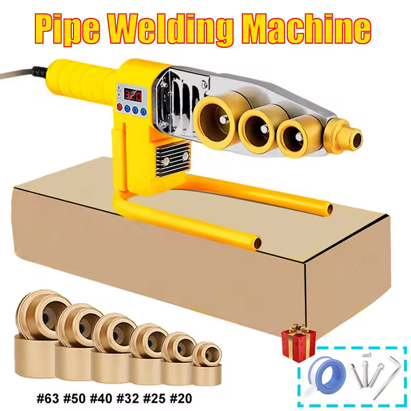600/800/1000W 파이프 용접기 파이프 납땜 인두 플라스틱 용접 PB/PP/PE/PPR 파이프 가열 핫멜트 도구 63/32 유형