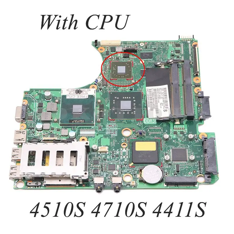 Материнская плата для ноутбука HP ProBook 4510S 4710S 4411S PM45 DDR3 ATI GPU с процессором 583077-001 6050A2297301 Материнская плата для ноутбука HP ProBook 4510S 4710S 4411S PM45 DDR3 ATI GPU с процессором 583077-001 6050A2297301