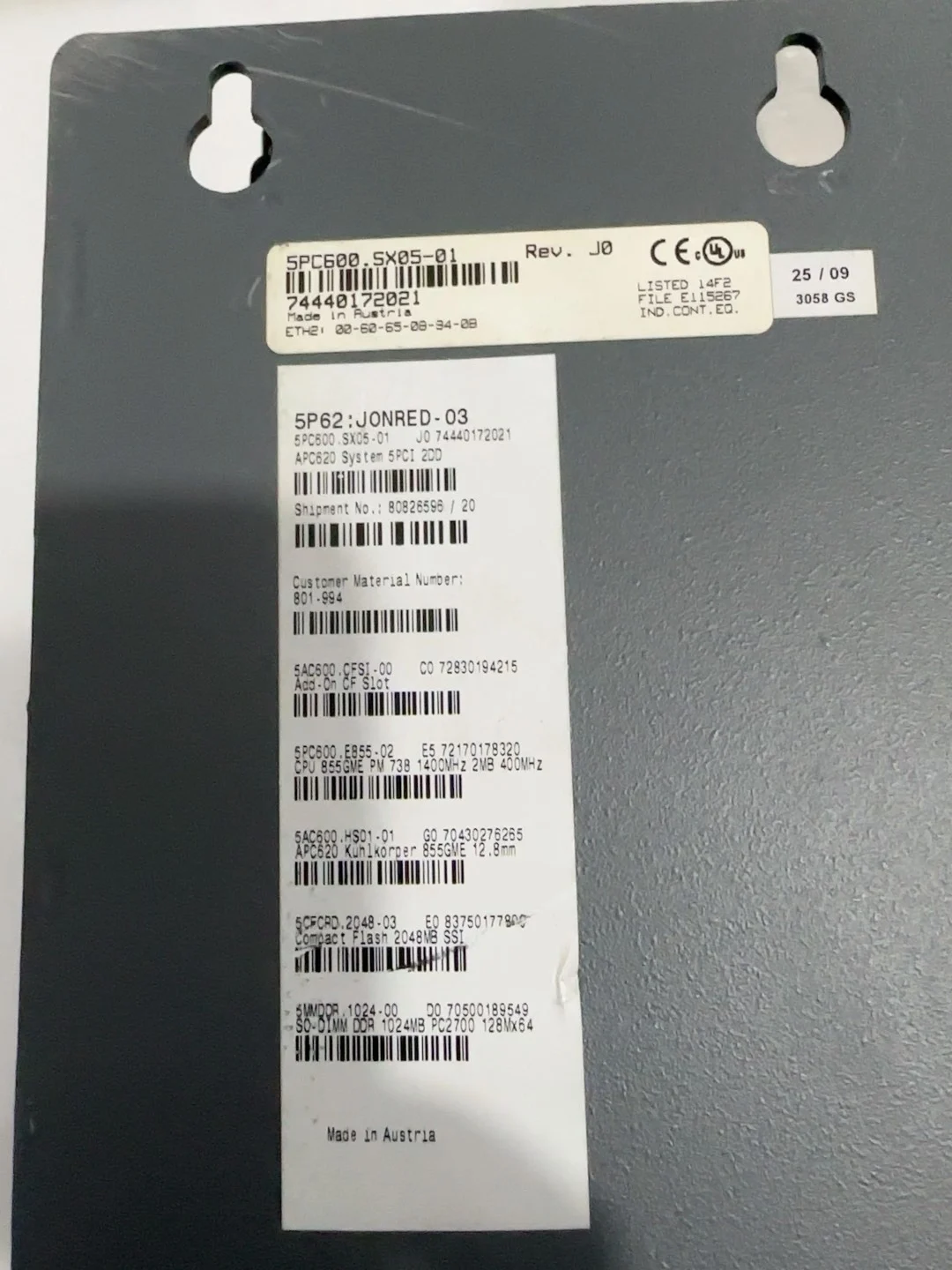 5PC600.SX05-01 Computador Industrial CNC para B&R
