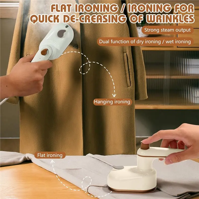 

B06B-Steam Iron, 2-In-1 Design Continuous Steam And Dry Ironing Function Modes, Portable EU Plug Type For Clothes