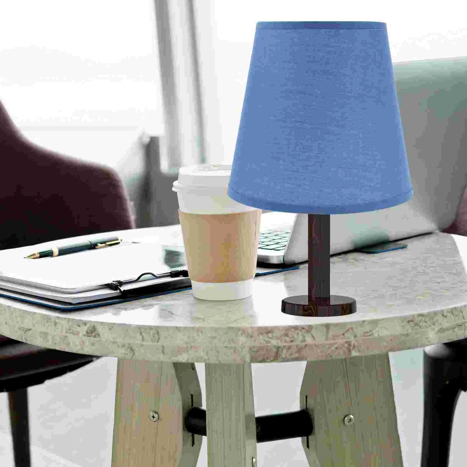 Decoration Lamp Shade Fabric Light Pendant Wicker Fixture Accessory Cover Blue Ceiling