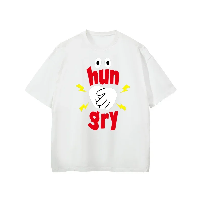 Hungry Fun Printed Men T-shirt Y2k Mens Clothing Tops T-shirts 2024 Casual Short Sleeve Tee Tshirt Fashion Men's Oversized Man