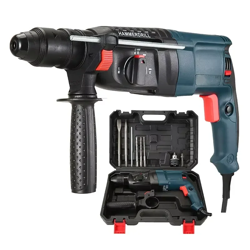 New 220V Industrial High-Power Light Electric Demolition Hammer Rotary Concrete Breaker SDS Chuck Impact Drill Set DIY