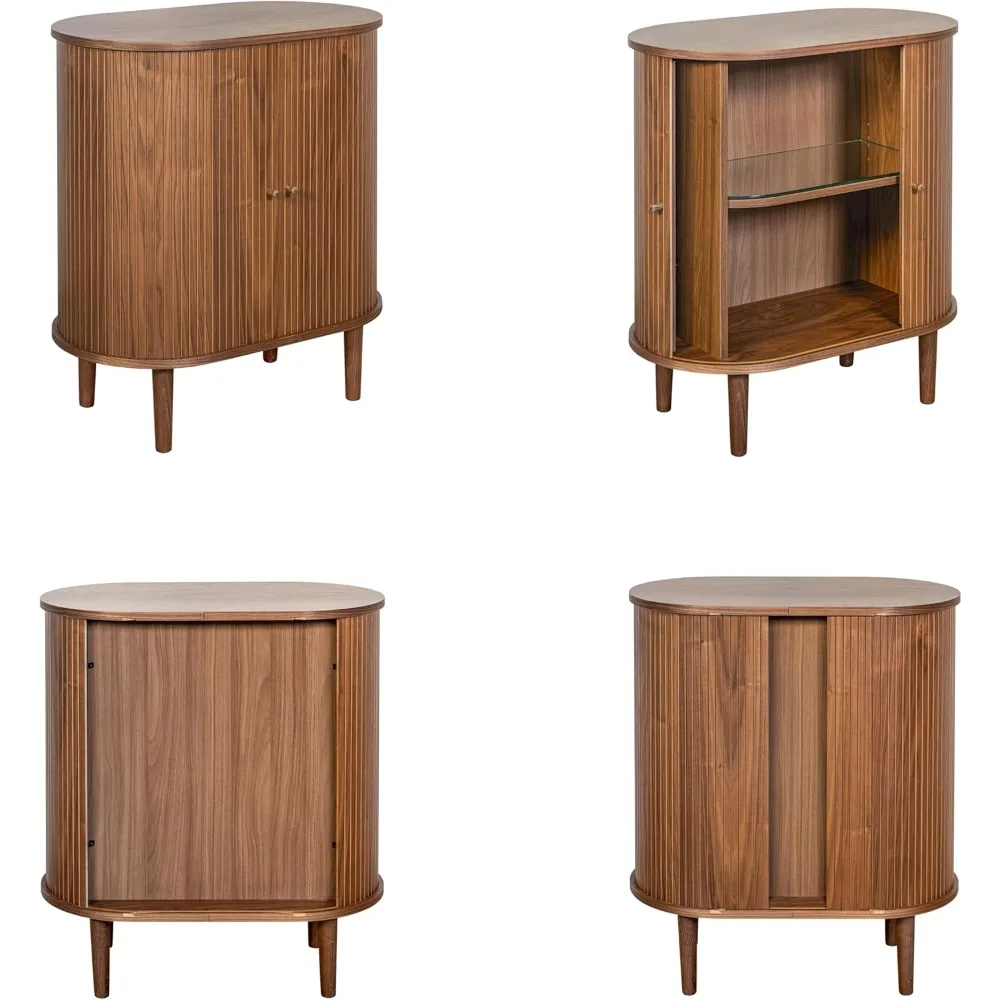 Armário de bar de 28 '' com armazenamento - Armário buffet para bar de café e vinho com portas deslizantes e prateleiras ajustáveis. Armazenamento de aparador