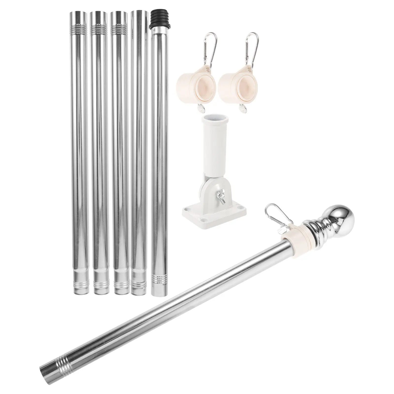 

1Set Flag Pole Holder Adjustable Aluminum Alloy Outdoor Mounting Bracket for Garden Yard Porch Prevent Twisting Flag Pole Kit