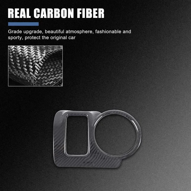 Gao Ruying For Nissan 370Z Z34 2009-2020 Real Carbon Fiber Car Center Water Cup Trim Frame Cover Interior Car Accessories