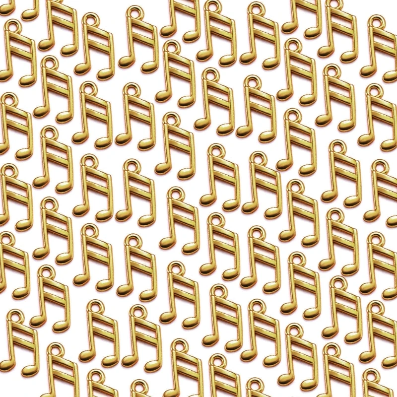 

P9FE 100 Pieces Vintage Musical Note Charm Alloy Pendant for Necklaces and Bracelets Fashionable Jewelry Making Accessories