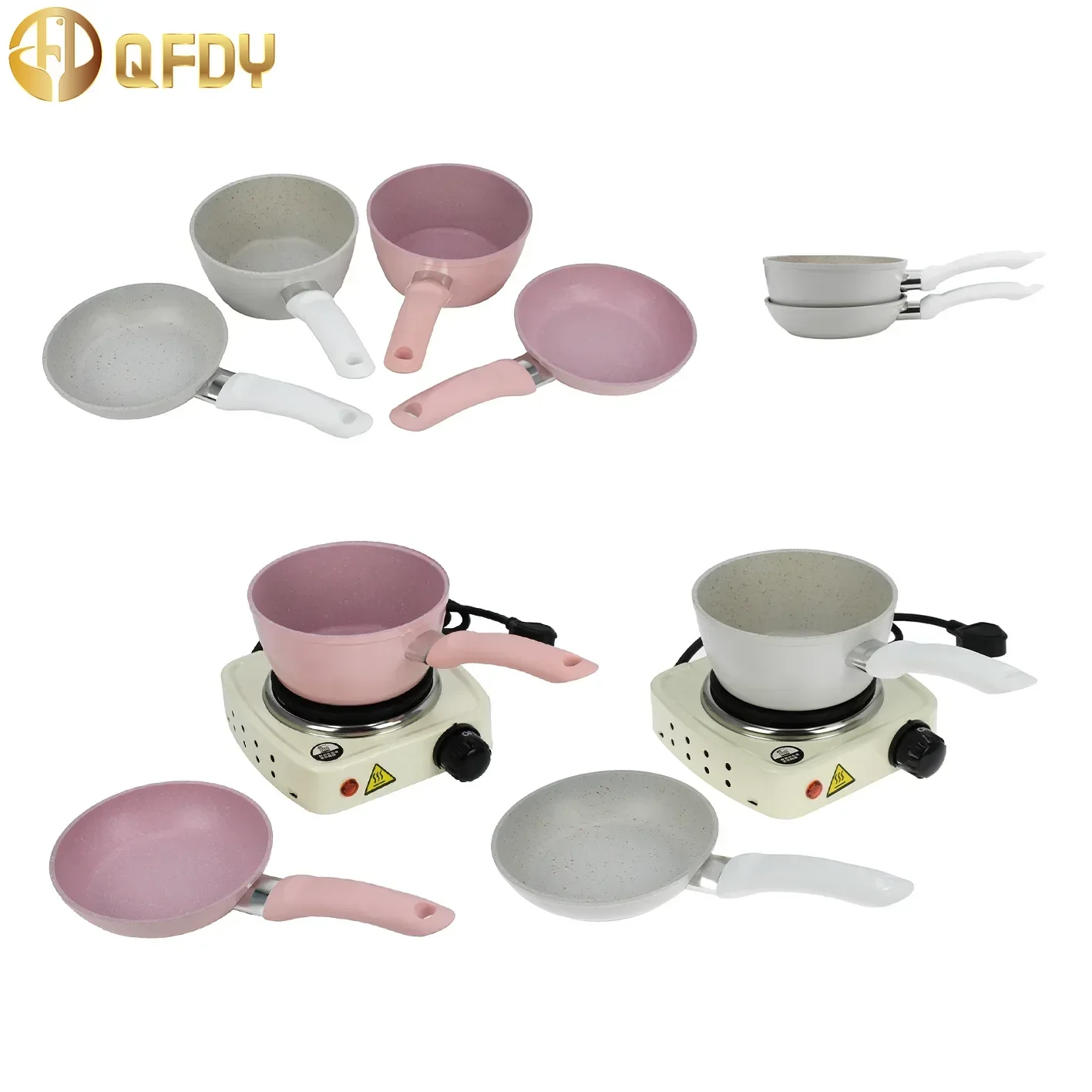 

mini minimalist flat bottomed pot Baby complementary food set pan frying pan electric ceramic stove milk pot kitchen education