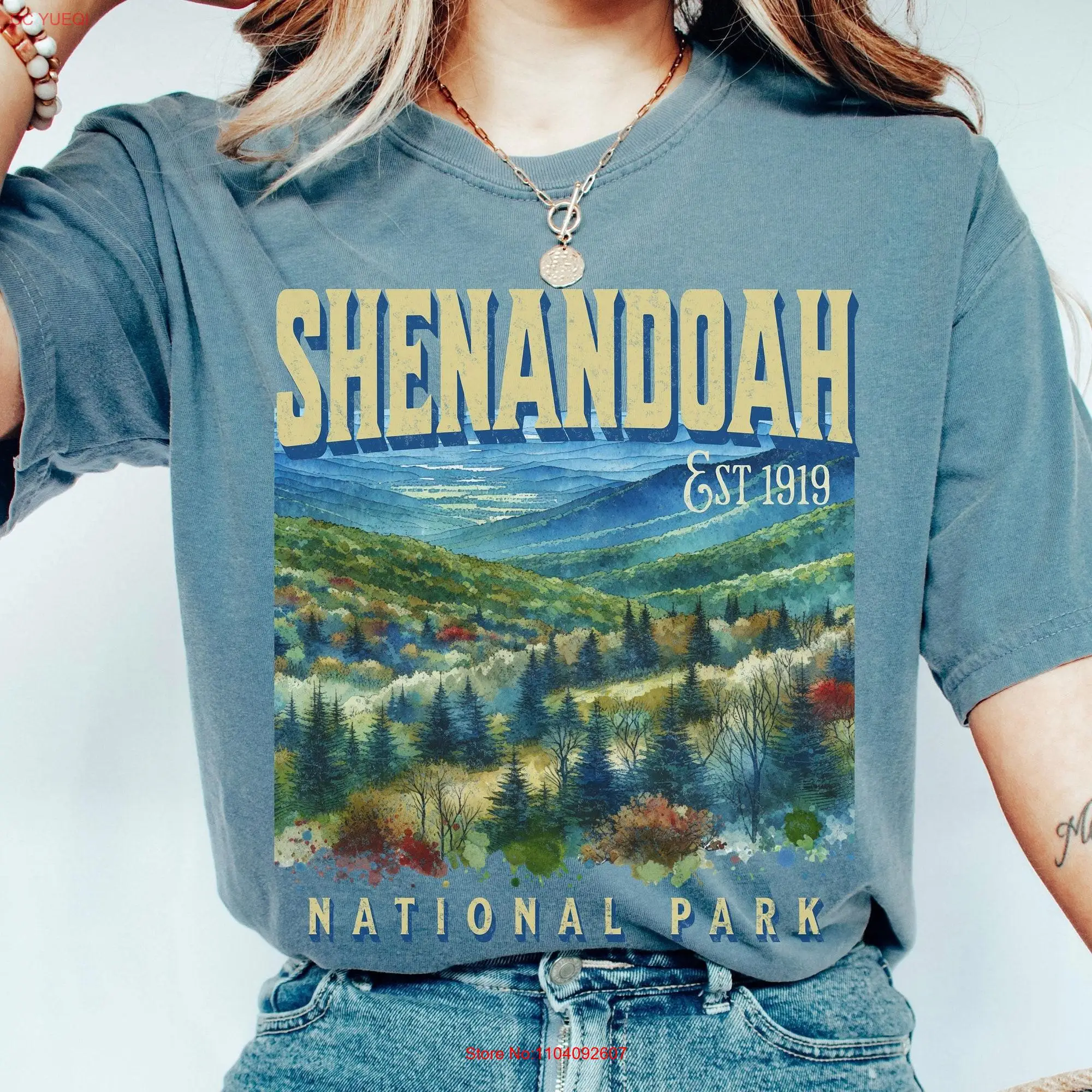 Shenandoah National Park T Shirt Virginia Granola Girl Gorpcore Women's Trendy Location long or short sleeves