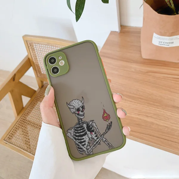 Lustige Skelett-Handyhülle für iPhone 16 15 14 13 12 11 Pro Max Mini X XR XS MAX 15 7 8 Plus SE2 Soft Shell stoßfeste Rückseite – Detail 6