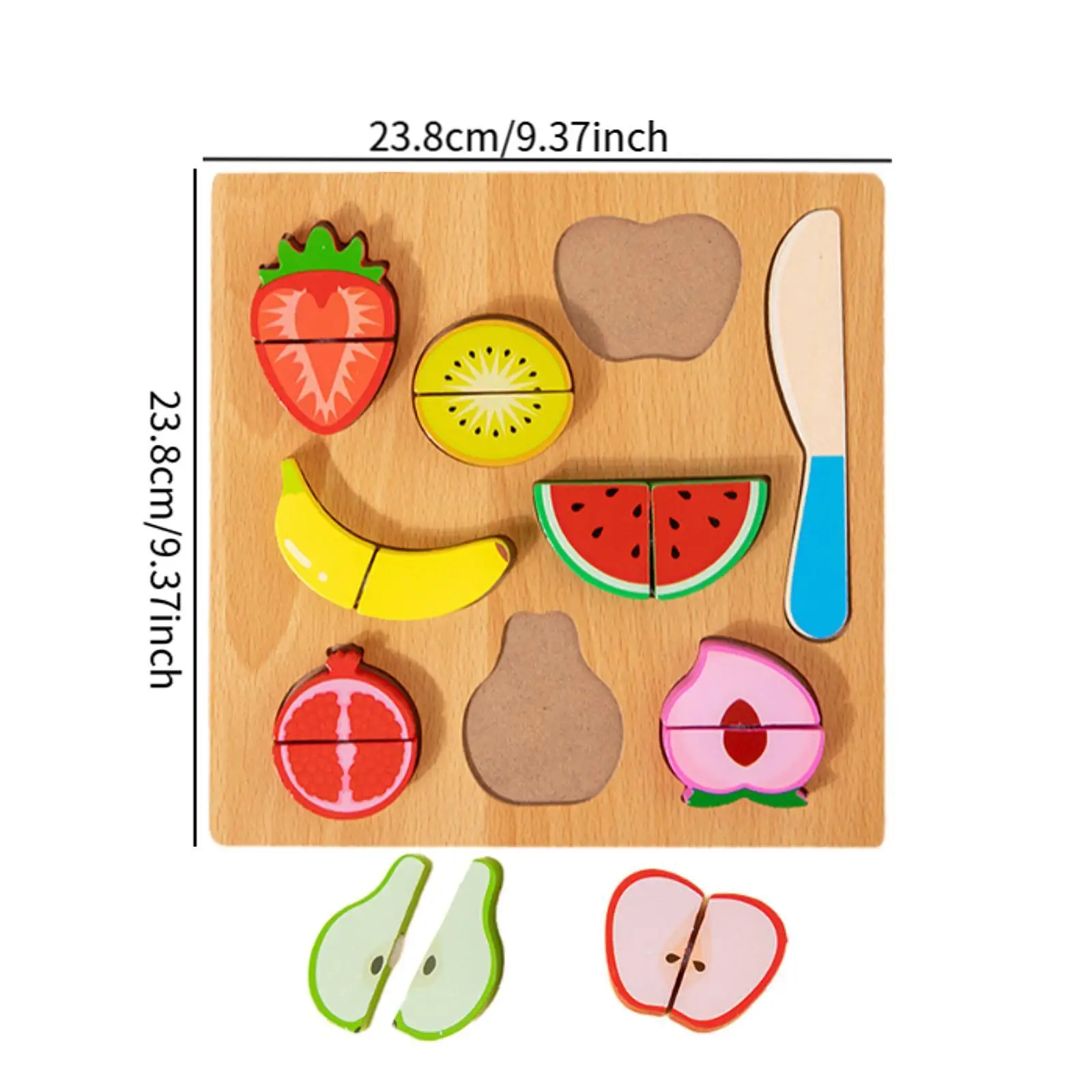 Drewniana układanka do krojenia, zabawka edukacyjna, puzzle do dopasowywania, drewniana kuchnia do zabawy, zabawka do krojenia jedzenia dla chłopców, dzieci, dziewcząt i młodzieży.