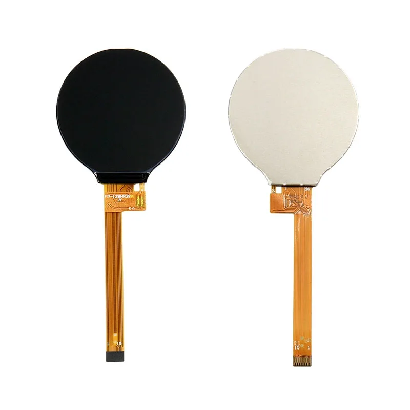 1.28インチIPSラウンドTFT LCDディスプレイモジュール、RGB 240x240、GC9A01ドライバー、SPIインターフェース、15ピンプラグインロングリボンケーブル付き