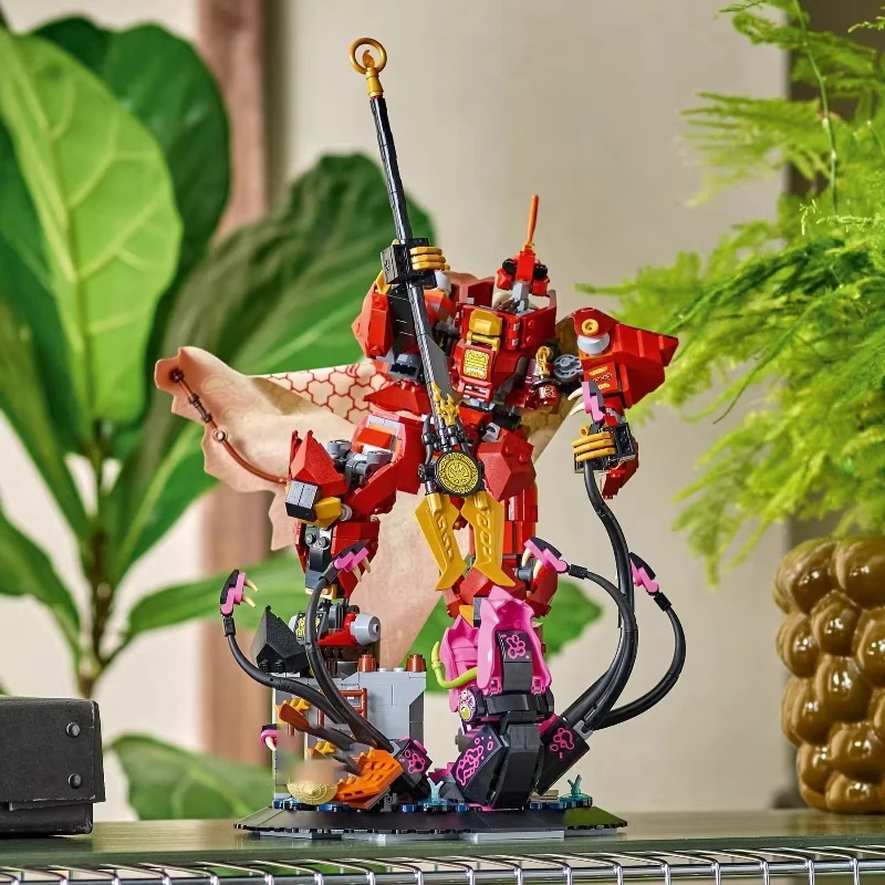 

Chinese Building Blocks Flame Knight Mecha Boy Puzzle Assembly ToyS Children's Day Birthday Gift