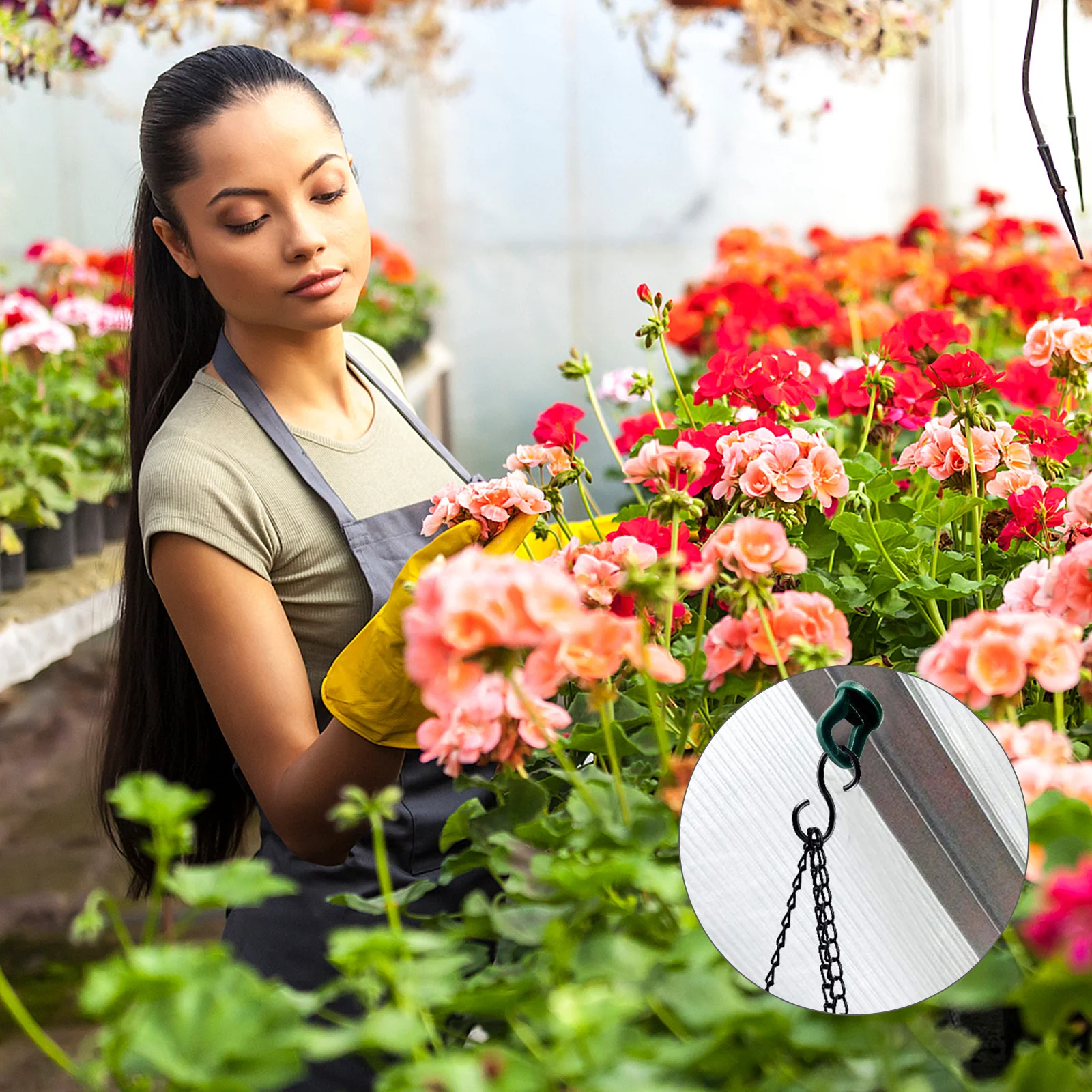 

1Set Stainless Steel Glass Clips Includes 25 Glass Frame Clips 10 Plastic Plant Hangers Useful Greenhouse Accessories Garden