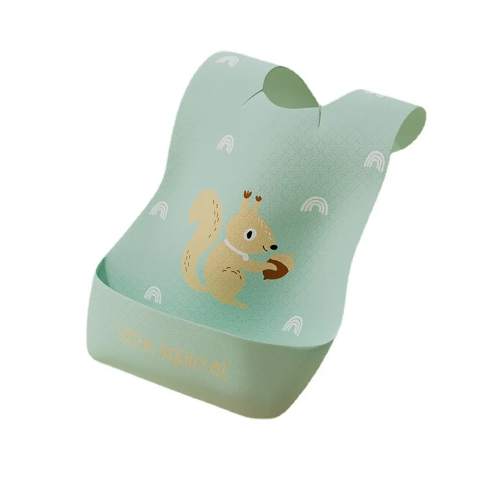 

Waterproof Disposable Children's Bib Food Feeding Supply With Food Catcher Infant Print Bib Super Soft Cartoon Saliva Towel
