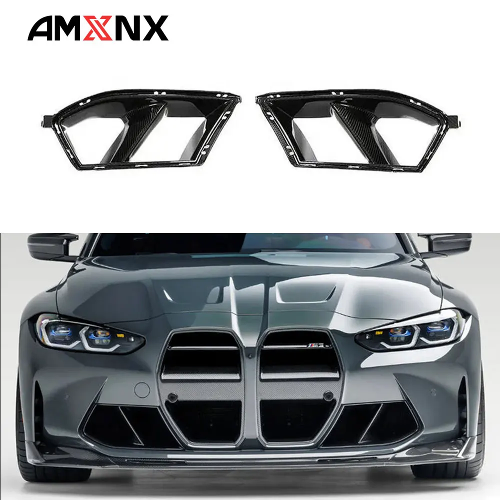 

For BMW G80 G82 G83 M3 M4 2021+ Dry Carbon Fiber Front bumper air vents MP Style Air Vent Cover Trim Outlet Intake Frame