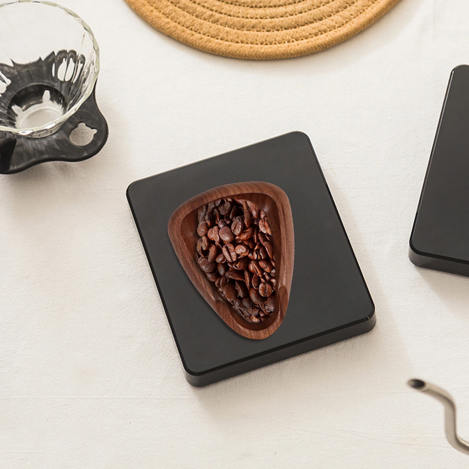 

1pcs Portable Wooden Dosing Tray Measuring Coffee Bar Accessory Multi-Function Sample Dish For Kitchen Restaurant Home Reusable