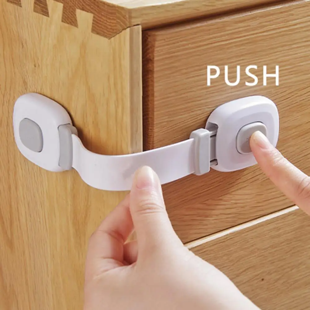 2Pcs Baby Cabinet Locks Strap Drawer Lock Child Anti opening Refrigerator Lock Home Baby Anti pinch Safety Buckle