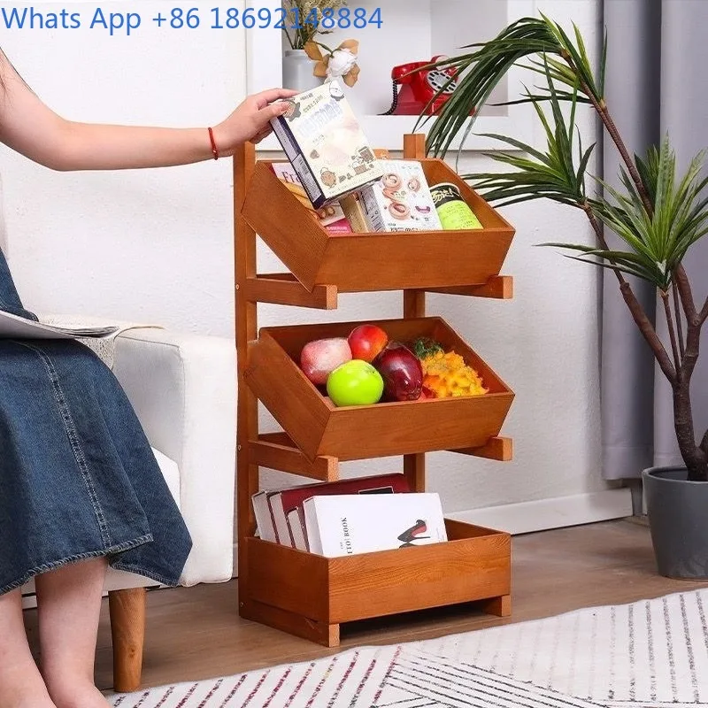 

Three-Layer Floor-Standing Storage Rack Kitchen Multi-Layer Household Storage Vegetable Living Room Bedroom Storage Rack